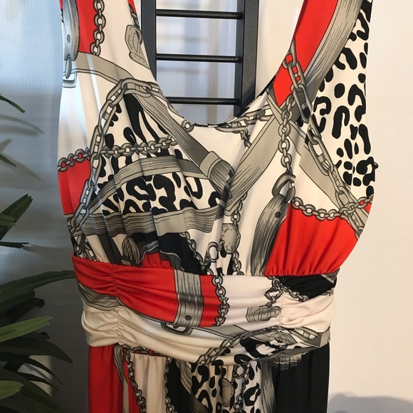 IB Diffusion Red Multicolored Women Maxi Dress - Picture 2 of 10